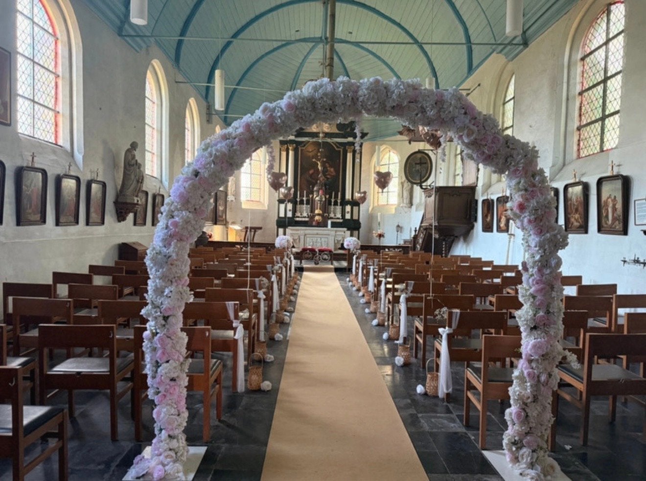 Trouwboog / Feestboog met bloemen - Huwelijk decoratie, Ophalen, Gebruikt, Versiering, Geboorte of Huwelijk