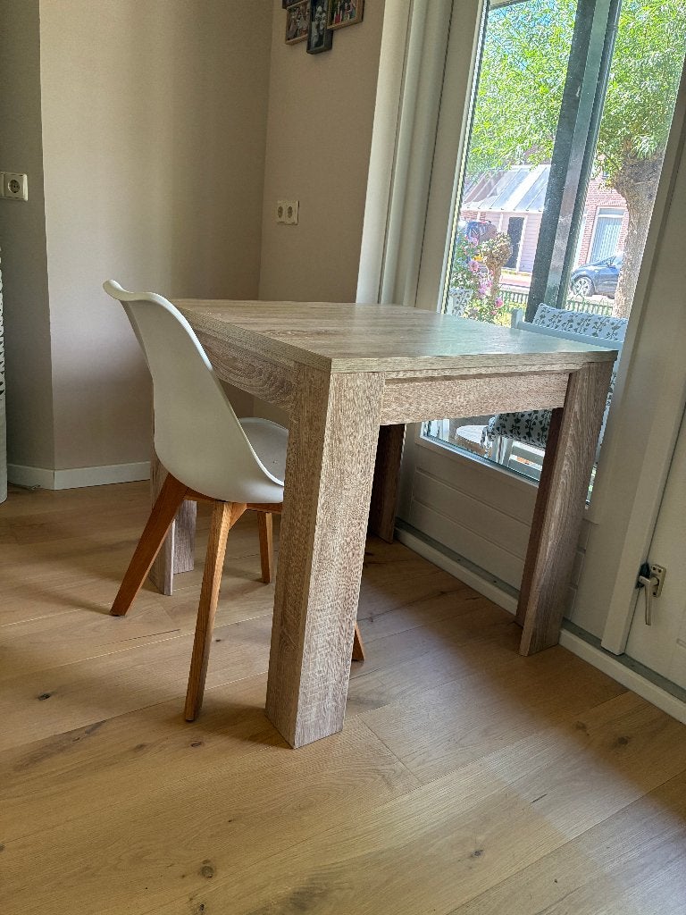 Houten tafel vierkant, Huis en Inrichting, Ophalen, Gebruikt, Vierkant, 75 cm of meer