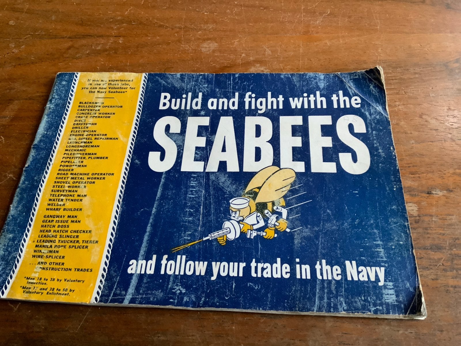 Zeldzame WOII Seabees wervingsbrochure (1943), Ophalen of Verzenden, Tweede Wereldoorlog, Gelezen, Marine