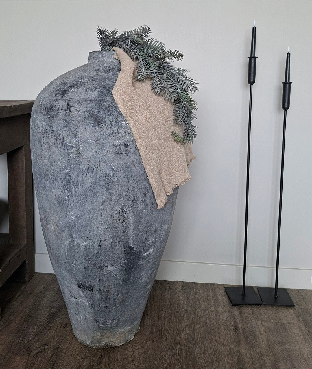 Grote grijze pot, Huis en Inrichting, Woonaccessoires | Vazen, Ophalen, Grijs