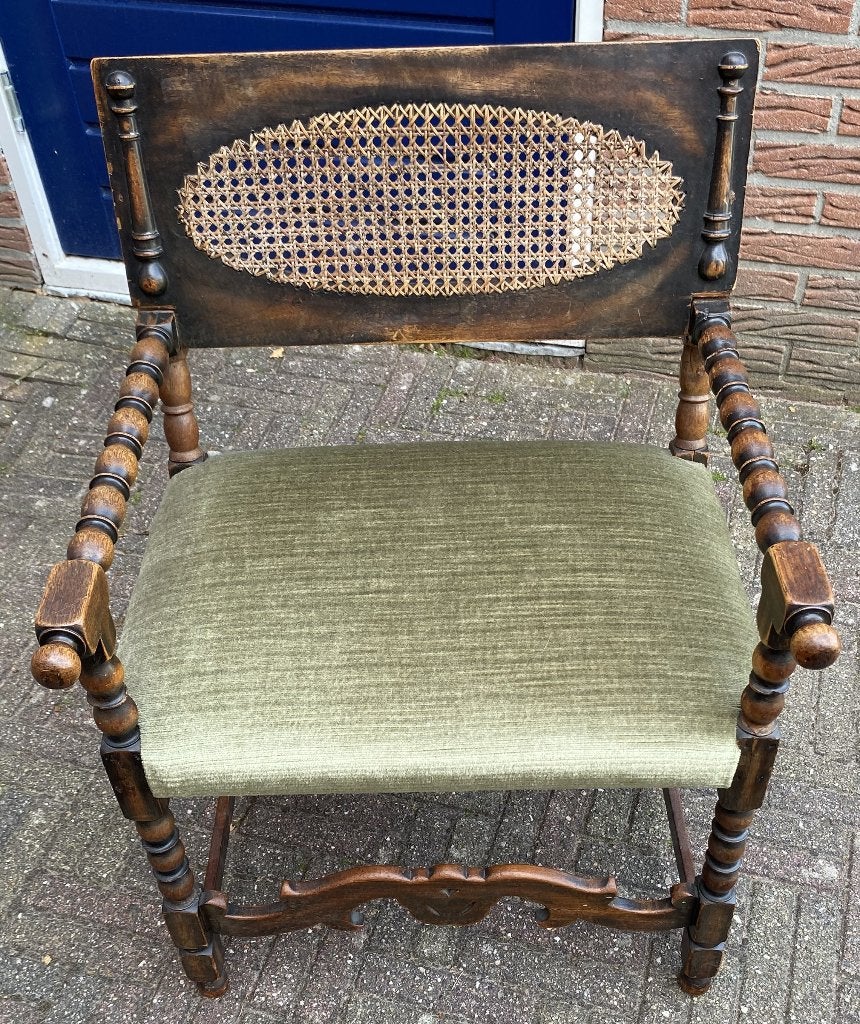 Leuke Antieke Stoel - vintage brocante landelijk webbing, Ophalen