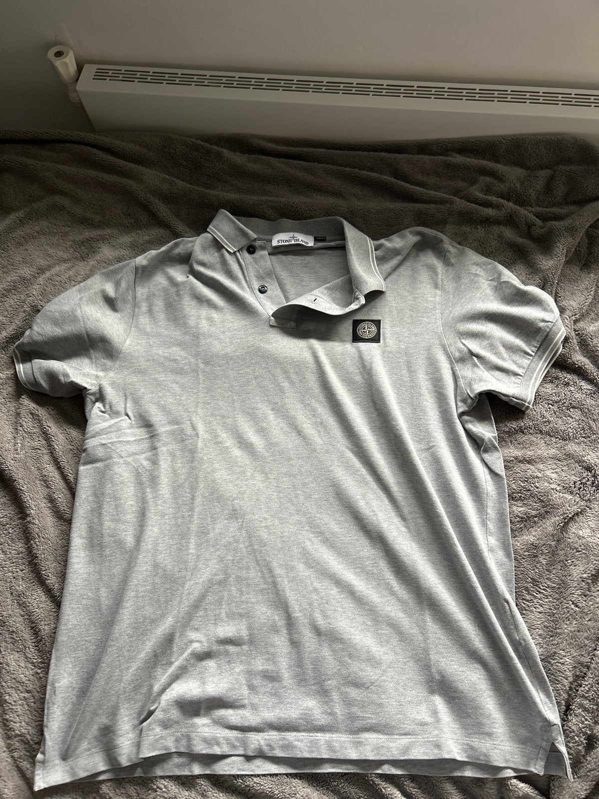 Grijze Stone Island Slim Fit Polo Maat XXL, Ophalen of Verzenden, Zo goed als nieuw, Overige maten, Grijs