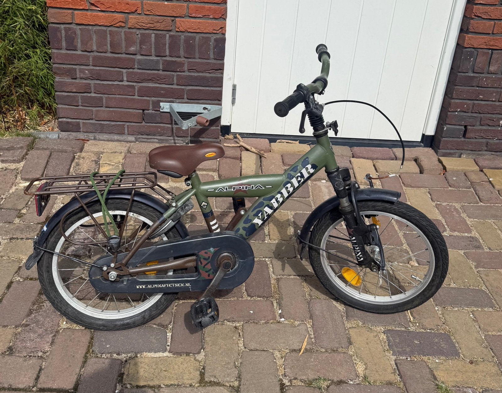 Alpina jongens fiets 16 inch, Fietsen en Brommers, Fietsen | Jongens, Ophalen, Terugtraprem, Gebruikt, Handrem