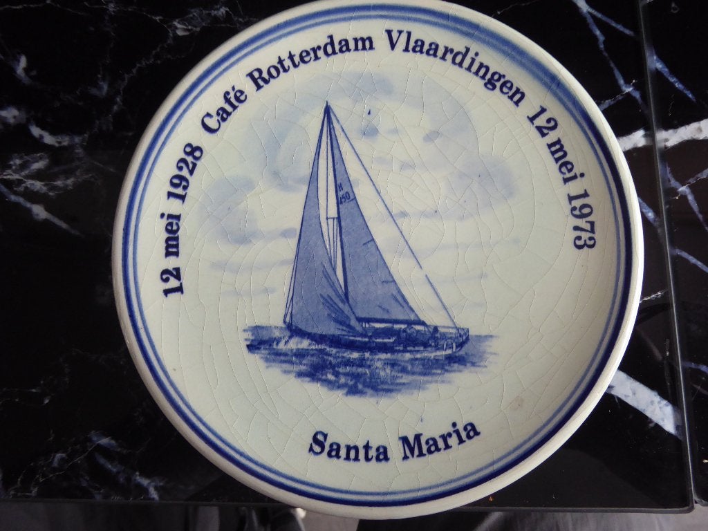 Gedenkbordje voor Vlaardingse zee zeiler en zijn cafe, Ophalen of Verzenden, Gebruikt
