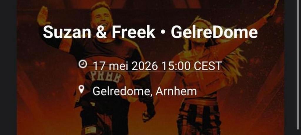Suzanne en freek concert, Tickets en Kaartjes, Twee personen, Mei