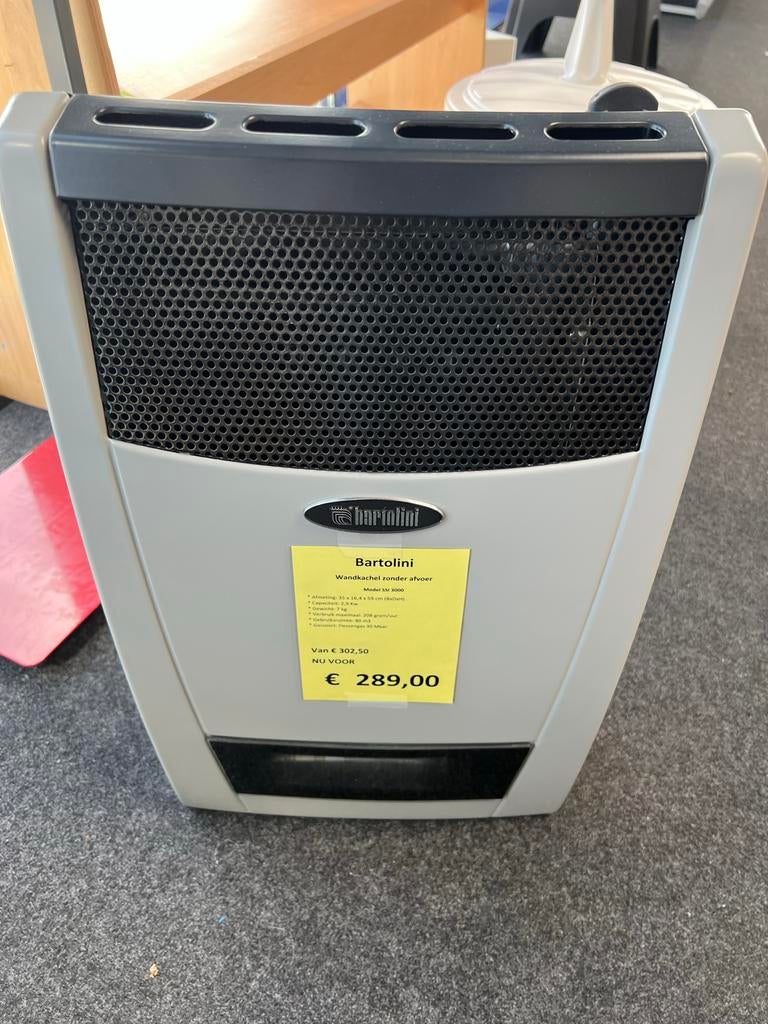 Bartolini SSI 3000 wandkachel, Ophalen, Gas, Nieuw, Hangend