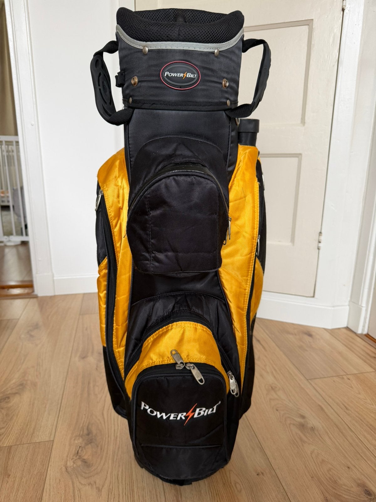 Power Bilt Golftas cartbag - Zwart/Geel Cartbag, Ophalen of Verzenden, Gebruikt, Tas, Overige merken