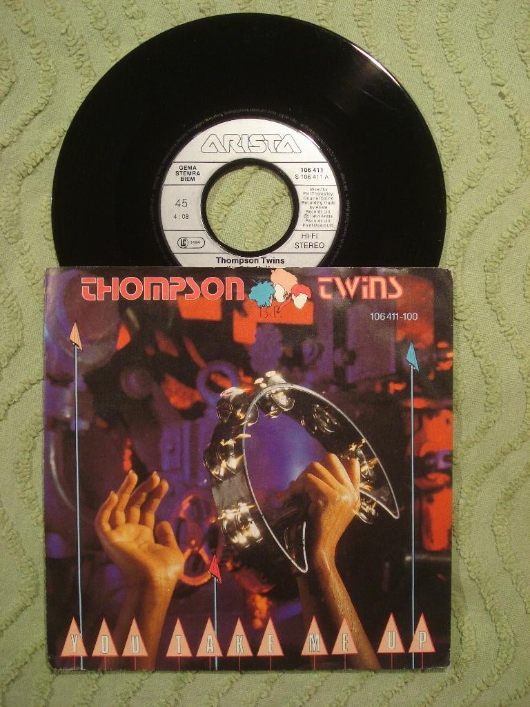 Thompson Twins 7" Vinyl Single: ‘You take me up’ (Duitsland), Ophalen of Verzenden, Zo goed als nieuw, Pop