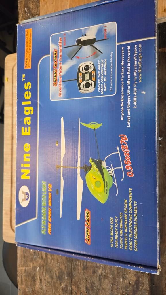 Coaxiale RC heli - Nine Eagles Free Spirit Micr, Hobby en Vrije tijd, Modelbouw | Radiografisch | Helikopters en Quadcopters, Ophalen of Verzenden