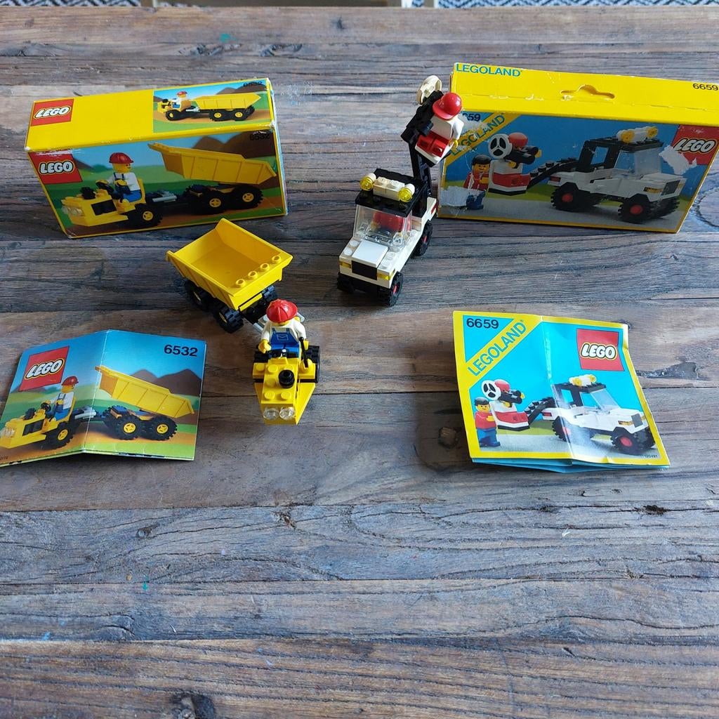 Vintage LEGO Legoland sets 6532 en 6659 met dozen en boekjes, Compleet, Lego, Ophalen of Verzenden, Complete set