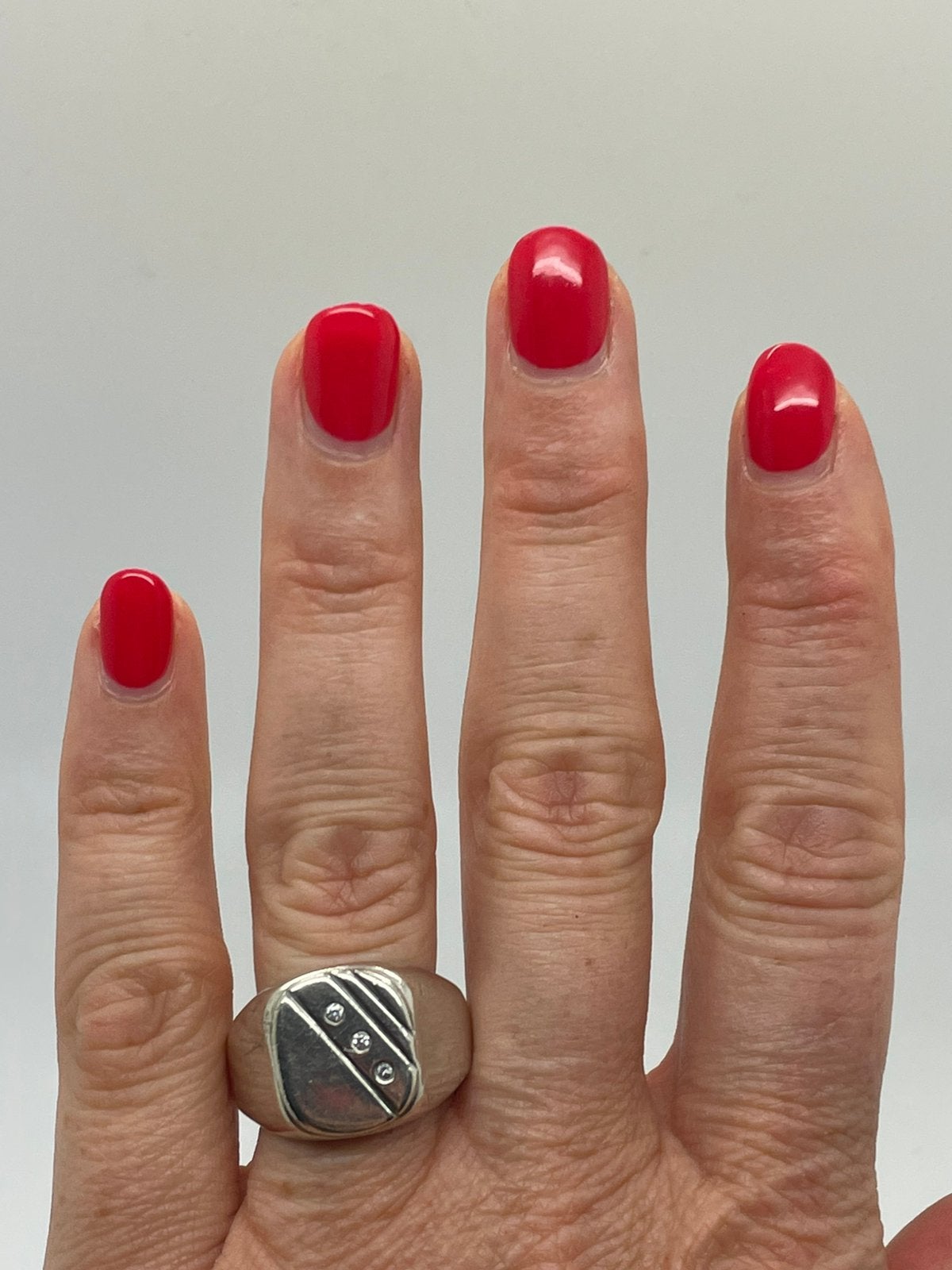 E477 Prachtige zilveren zegelring maat 20,5, Ophalen of Verzenden, Zilver, Ring