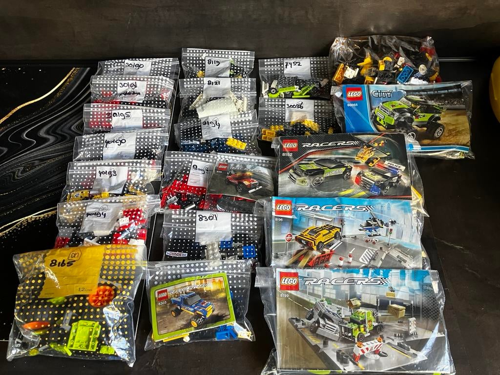Lego Racers, pullback auto’s etc 21 sets, Compleet, Gebruikt, Lego, Ophalen of Verzenden