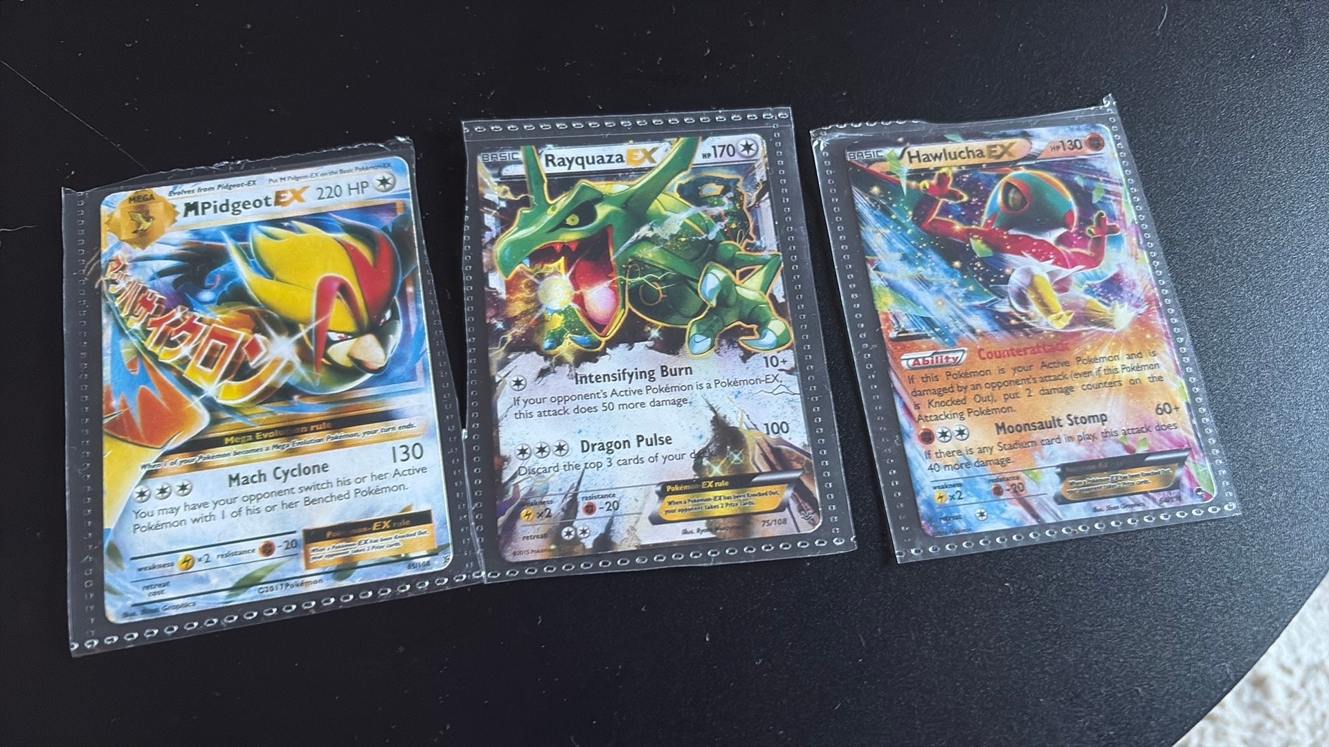 3 pokemonkaarten EX, Ophalen of Verzenden, Gebruikt, Meerdere kaarten