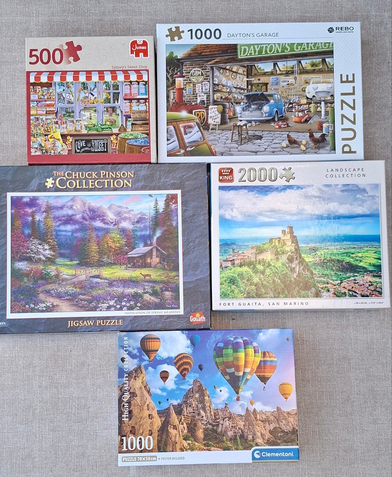10 leuke puzzels., Ophalen of Verzenden, 500 t/m 1500 stukjes, Zo goed als nieuw