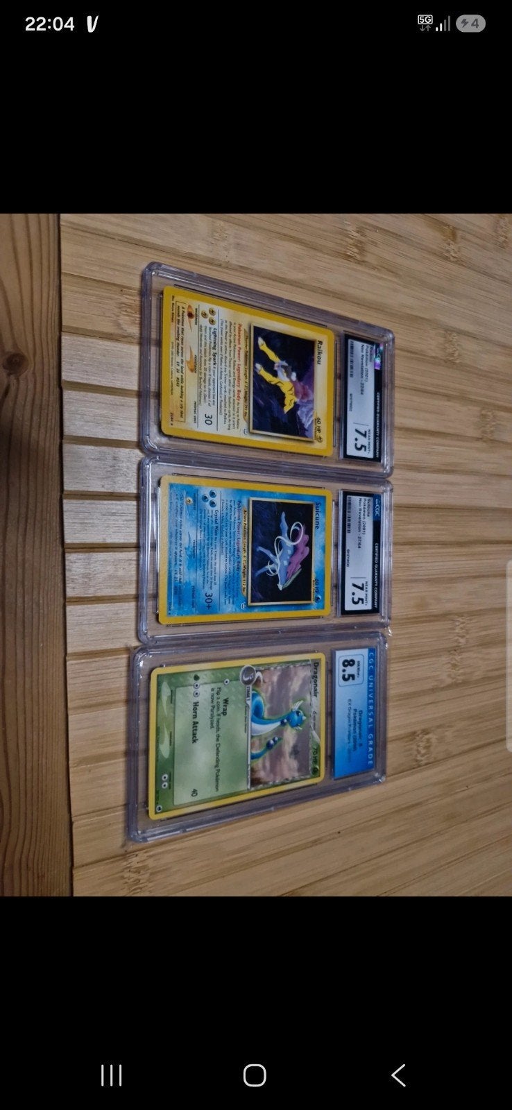 Gegradeerde Pokémon Kaarten: Raikou, Suicune, Dragonair, Ophalen of Verzenden, Zo goed als nieuw, Meerdere kaarten