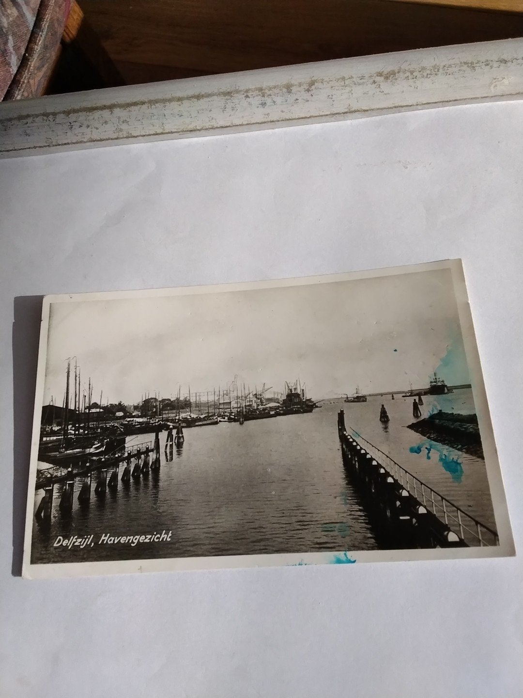 Oude Ansichtkaart Delfzijl, Havenzicht - Zeldzaam!, Verzamelen, Ophalen of Verzenden, Voor 1920, Gelopen, Groningen