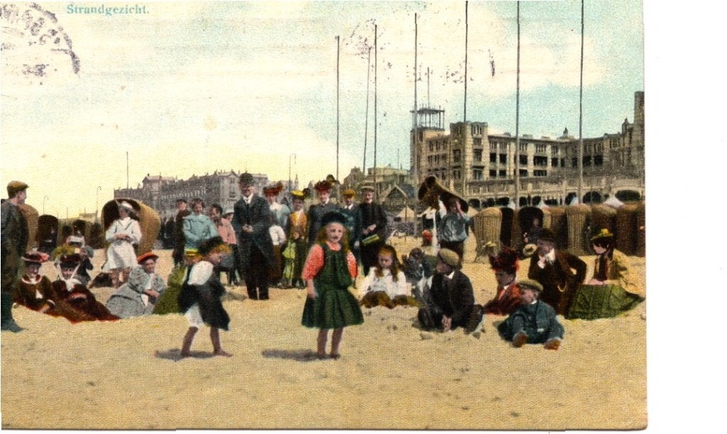 Oude Ansichtkaart Scheveningen Strandgezicht Klederdracht, Ophalen of Verzenden, Voor 1920, Gelopen, Klederdracht