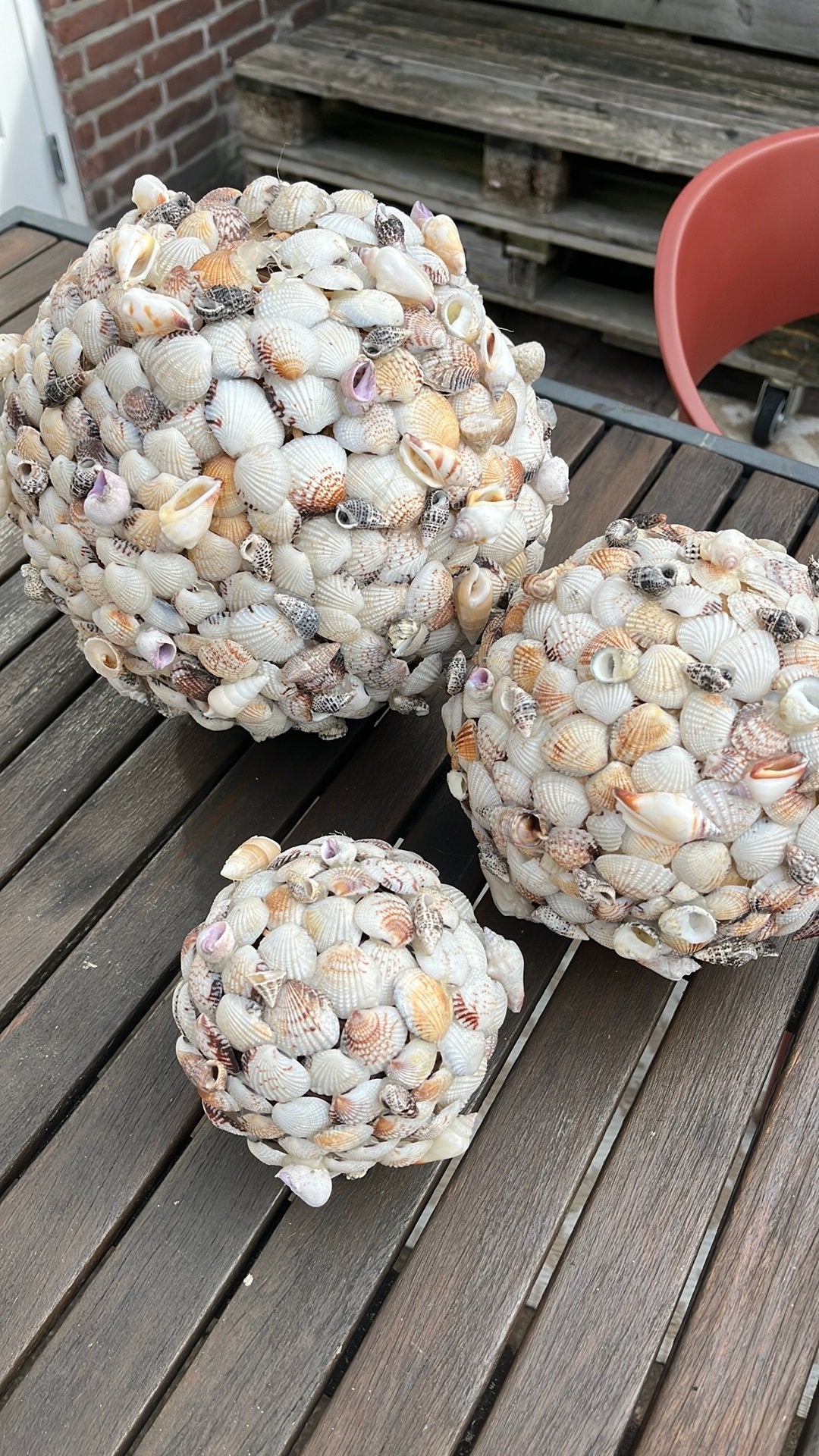 Decoratie bollen - thema Strand, Ophalen of Verzenden, Gebruikt, Brocante, Beige