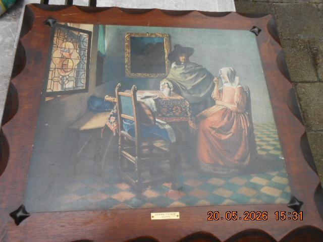 houten wandpanelen: johannes vermeer/salomon koninck, Ophalen of Verzenden, Zo goed als nieuw, Met ophangsysteem