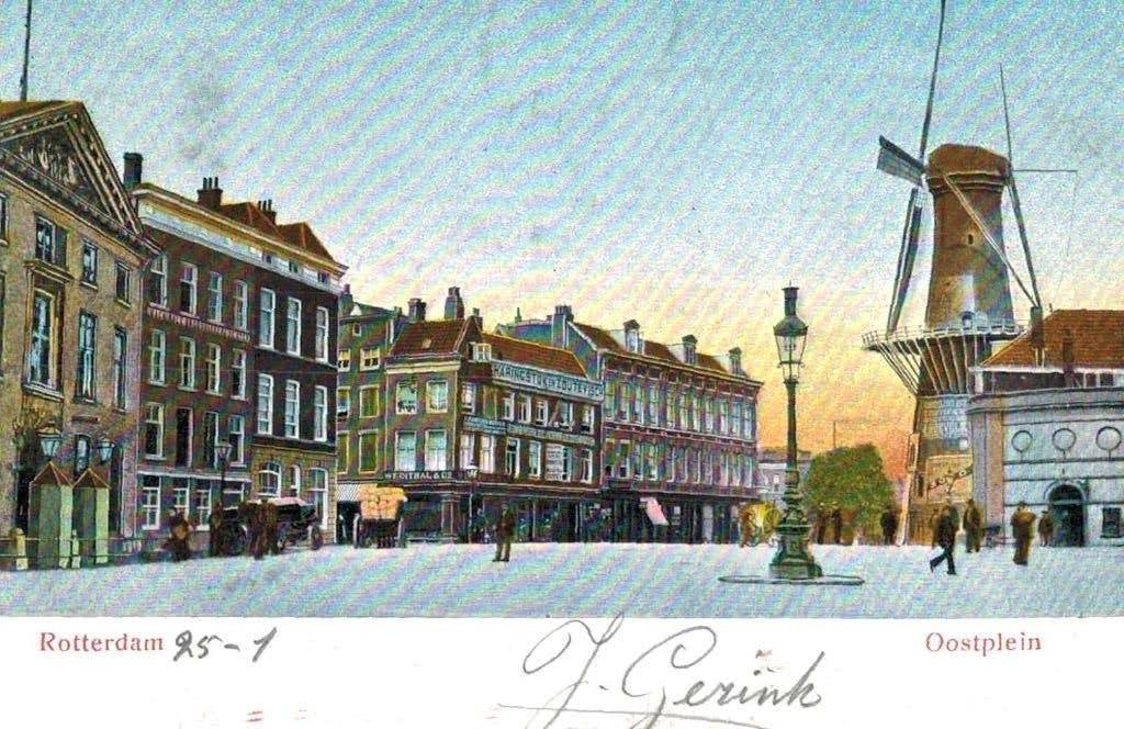 Oude ansichtkaart Kralingen, Rotterdam - Oostplein, Verzamelen, Ophalen of Verzenden, Voor 1920, Gelopen, Zuid-Holland