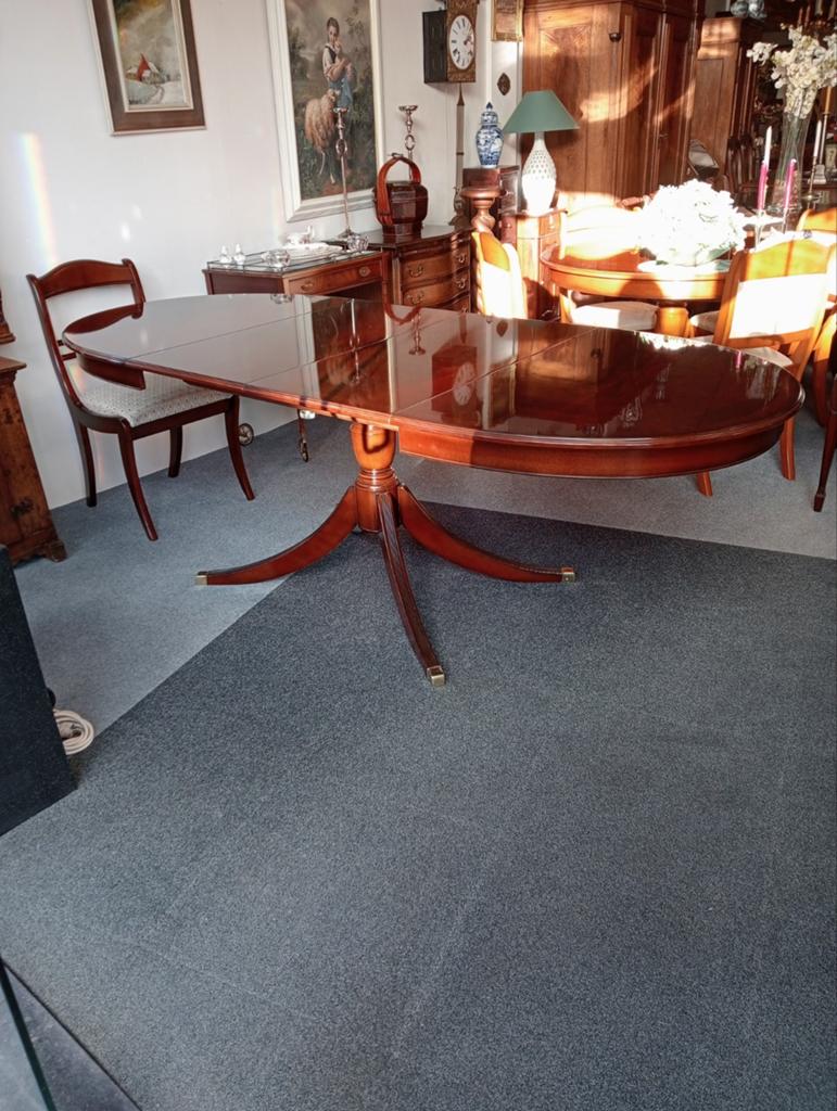 Heldense Exclusief Mahonie Coulissen Tafels Nieuwstaat, 100 tot 150 cm, 200 cm of meer, Ophalen of Verzenden, Zo goed als nieuw