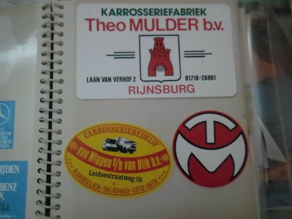 Vintage autostickers van carrosseriebedrijven, Ophalen of Verzenden, Nieuw, Auto of Motor