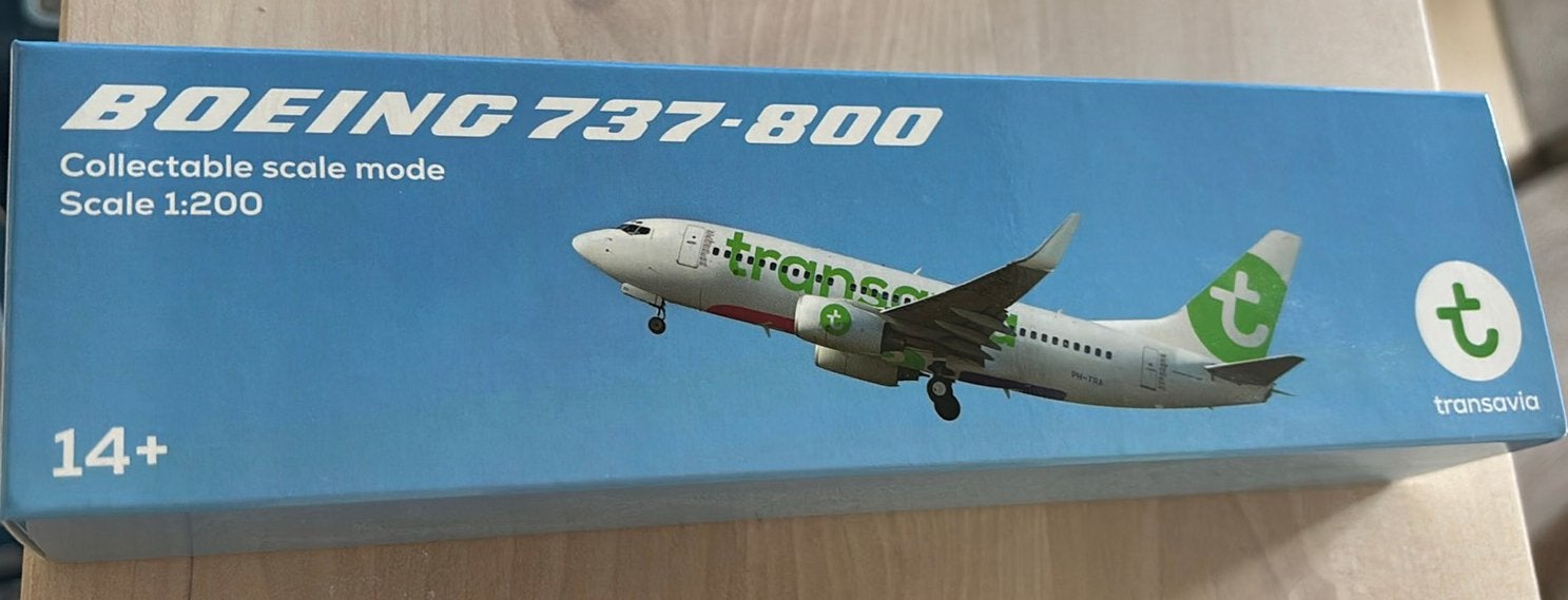 Transavia Boeing 737-800 schaalmodel, Overige merken, 1:144 tot 1:200, Nieuw, Ophalen of Verzenden