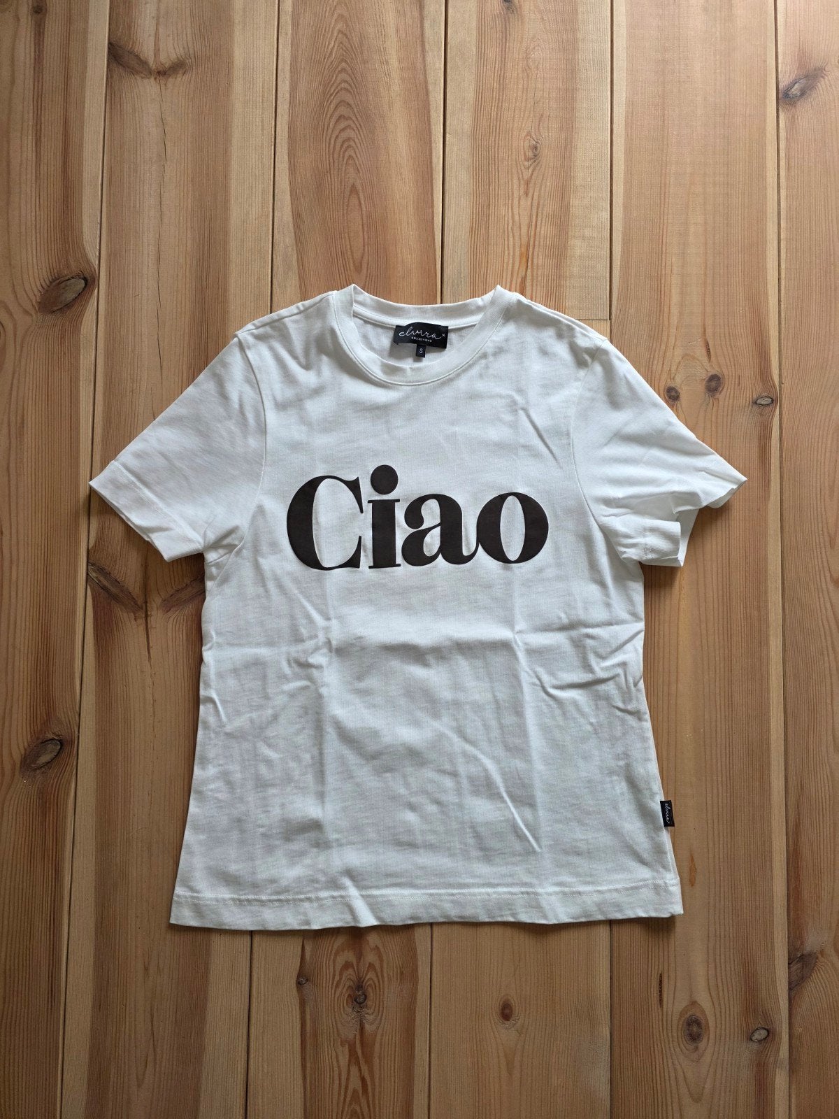 Elvira Collections Ciao T-shirt - Maat S, Kleding | Dames, T-shirts, Wit, Ophalen of Verzenden, Zo goed als nieuw, Korte mouw