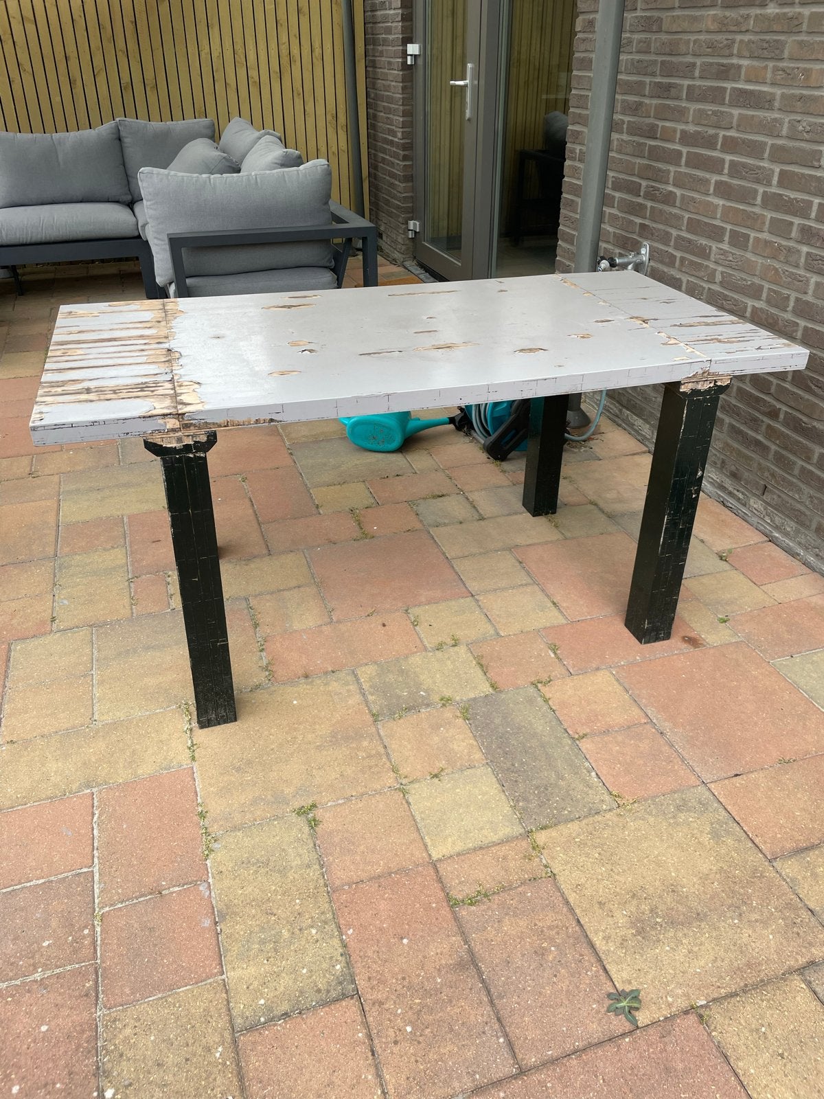 Houten tuintafel - opknapper, Ophalen, Gebruikt, Rechthoekig, Hout