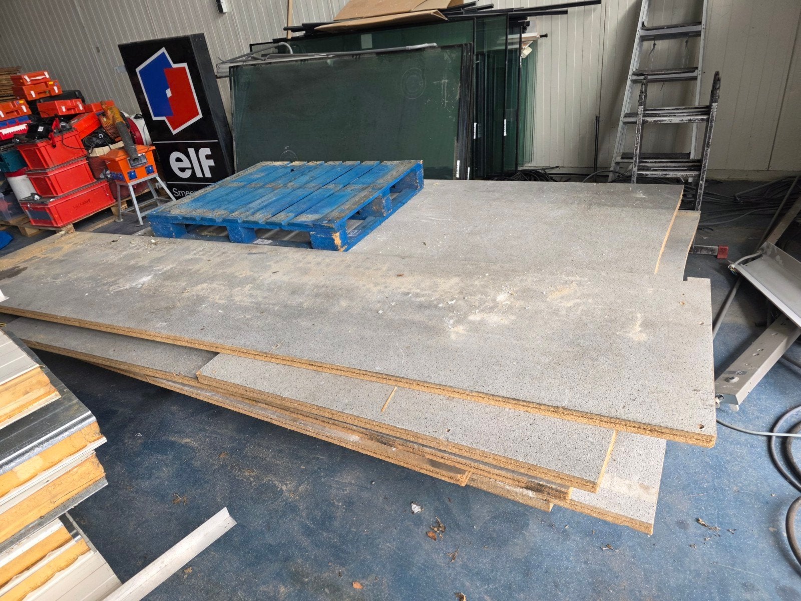 Gebruikte vloer plaat entresol 40mm dik 60m2, Doe-het-zelf en Verbouw, Platen en Panelen, Ophalen, Gebruikt, HPL, 20 tot 50 mm