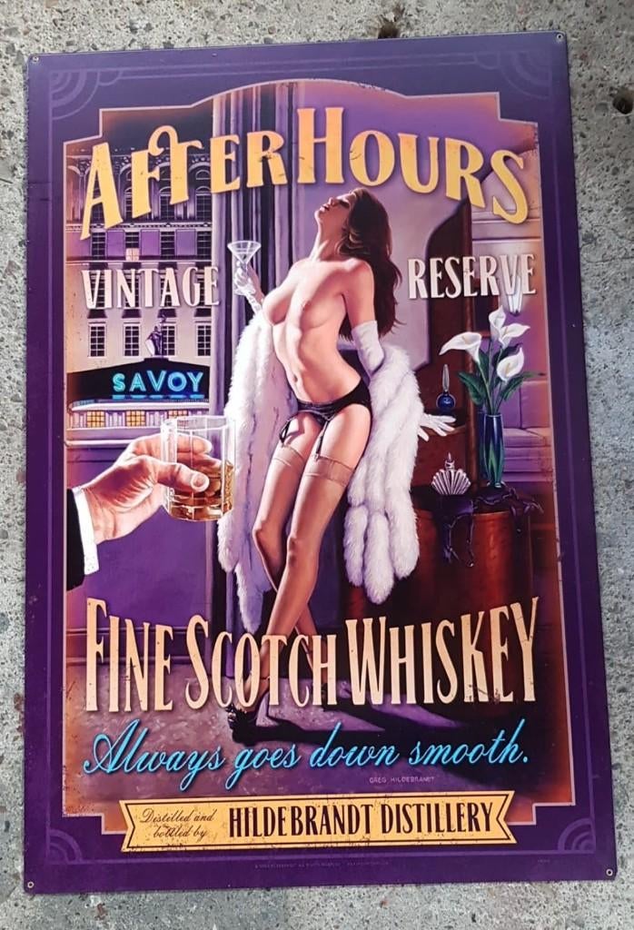 Greg Hildebrandt zwaar metalen XL borden pinup USA pin-up, Verzamelen, Merken en Reclamevoorwerpen, Reclamebord, Ophalen of Verzenden