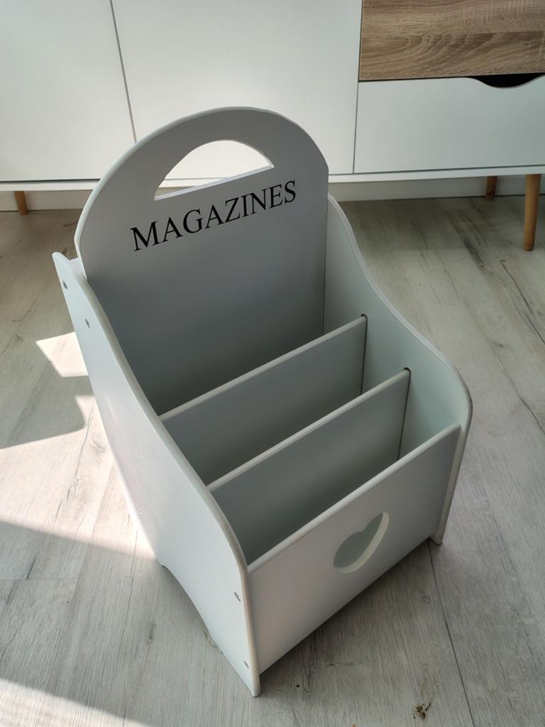Witte tijdschriftenhouder met 3 vakken, Ophalen of Verzenden