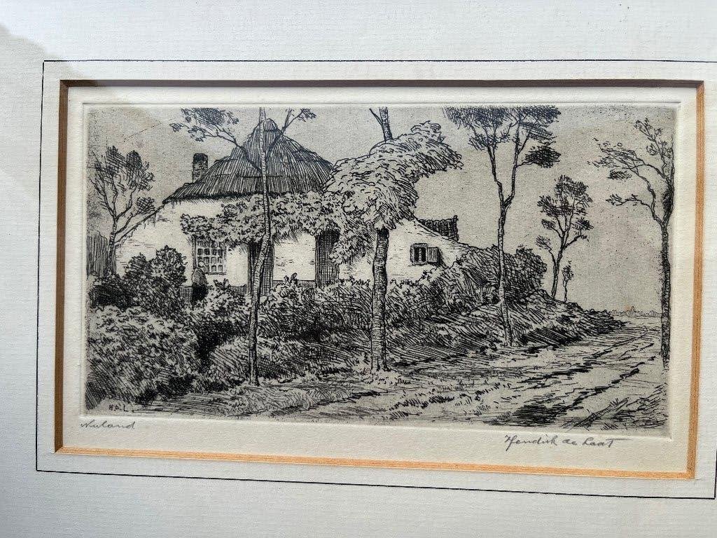 Hendrik de Laat, Ophalen, Landschap, Ets