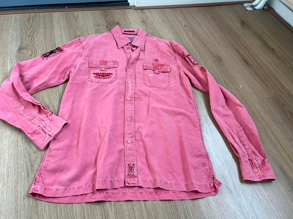 Hallinger roze linnen overhemd xl, Hallinger, Ophalen of Verzenden, Zo goed als nieuw, X
