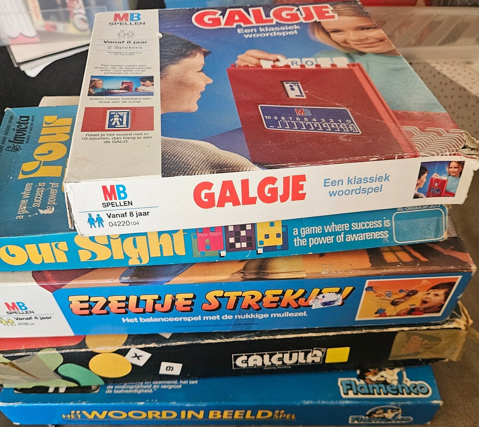 5x Vintage Familie Spellen, Hobby en Vrije tijd, Onbekend, Ophalen of Verzenden, Onbekend, MB Spellen