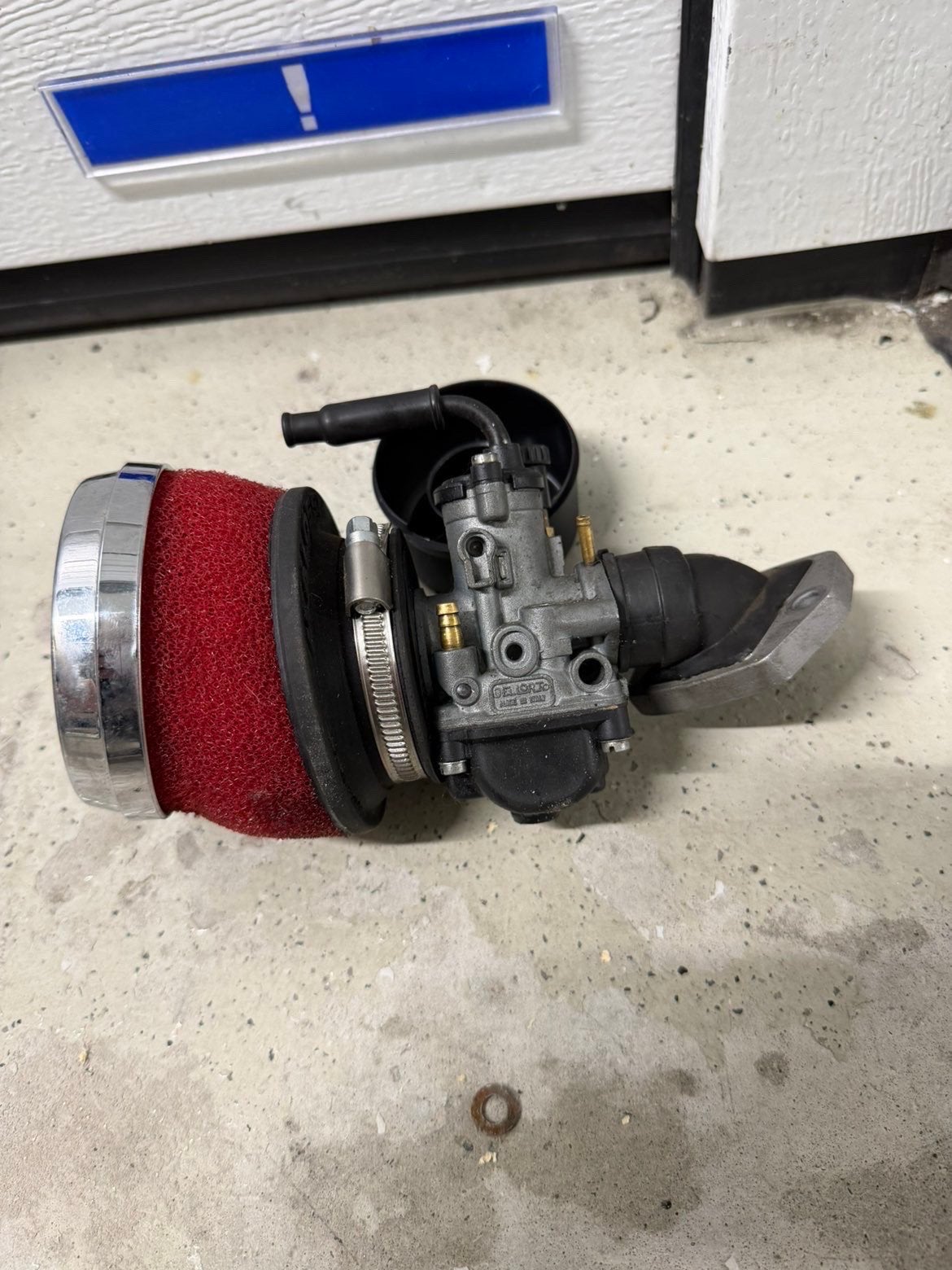 Complete inlaat Dellorto 19mm piaggio, Fietsen en Brommers, Ophalen of Verzenden, Zo goed als nieuw
