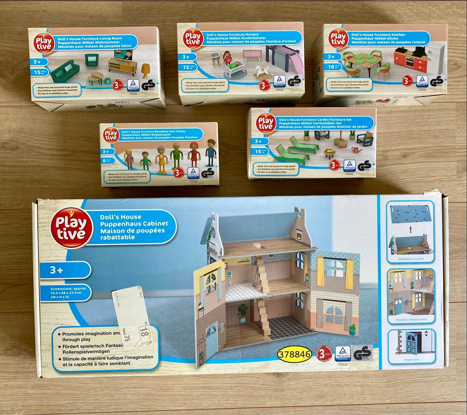 Playtive Houten Poppenhuis met Meubels - Zo goed als nieuw, Ophalen of Verzenden, Zo goed als nieuw, Overige typen