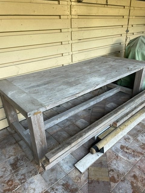 tuintafel en tuindeur, Tuin en Terras, Ophalen, Minder dan 3 meter, Hout, 1 tot 2 meter