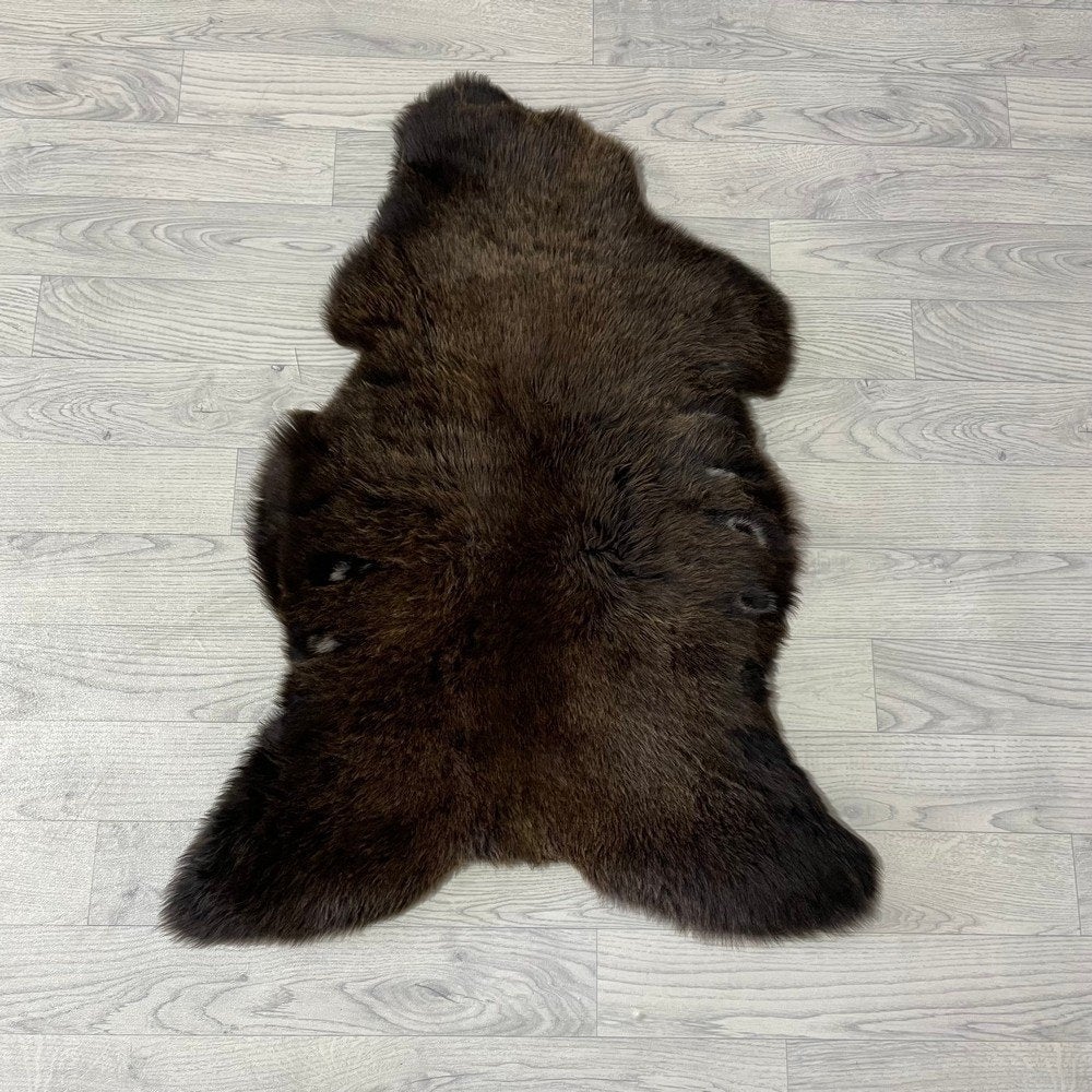 Schapenvacht bruin wit 95x65cm #1564 | Lederstore, Nieuw, Overige vormen, Bruin, 50 tot 100 cm