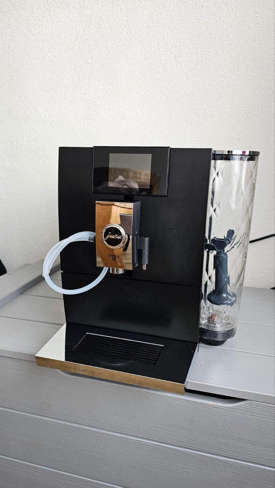 Nette Jura Ena 8 - full metro black - refurbished - otc, Ophalen, Gemalen koffie, 4 tot 10 kopjes, Afneembaar waterreservoir