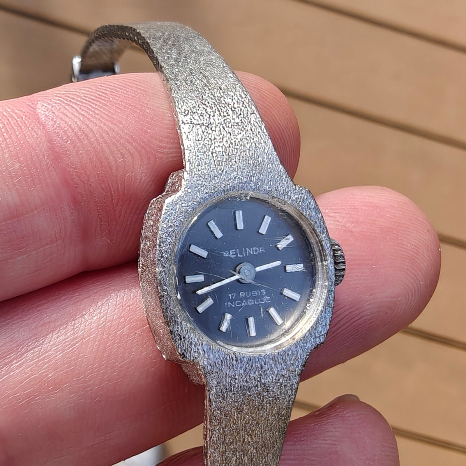 Belinda vintage dameshorloge – 835 zilver – niet werkend, Sieraden, Tassen en Uiterlijk, Verzenden, Zilver, Overige merken, 1960 of later