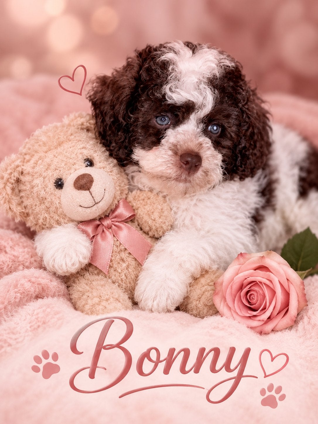 Boomer pups choco/bont 💥, Parvo, Overige rassen, 8 tot 15 weken, Meerdere