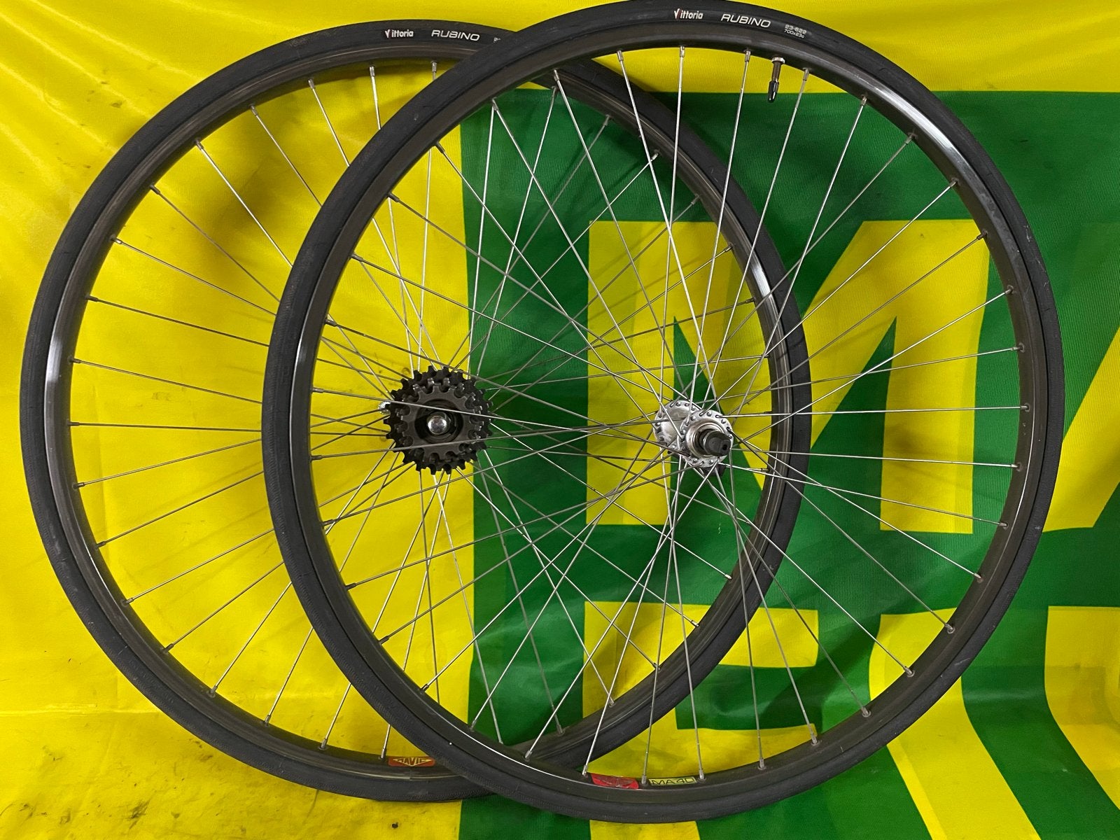 Mavic MA40 campagnolo 6sp Wielset met Vittoria Rubino banden, Fietsen en Brommers, Wiel, Gebruikt, Verzenden, Aluminium