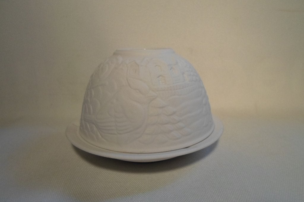 Lithophane Waxinelicht Houder Porselein Vogel, Overige materialen, Ophalen of Verzenden, Zo goed als nieuw, Kandelaar