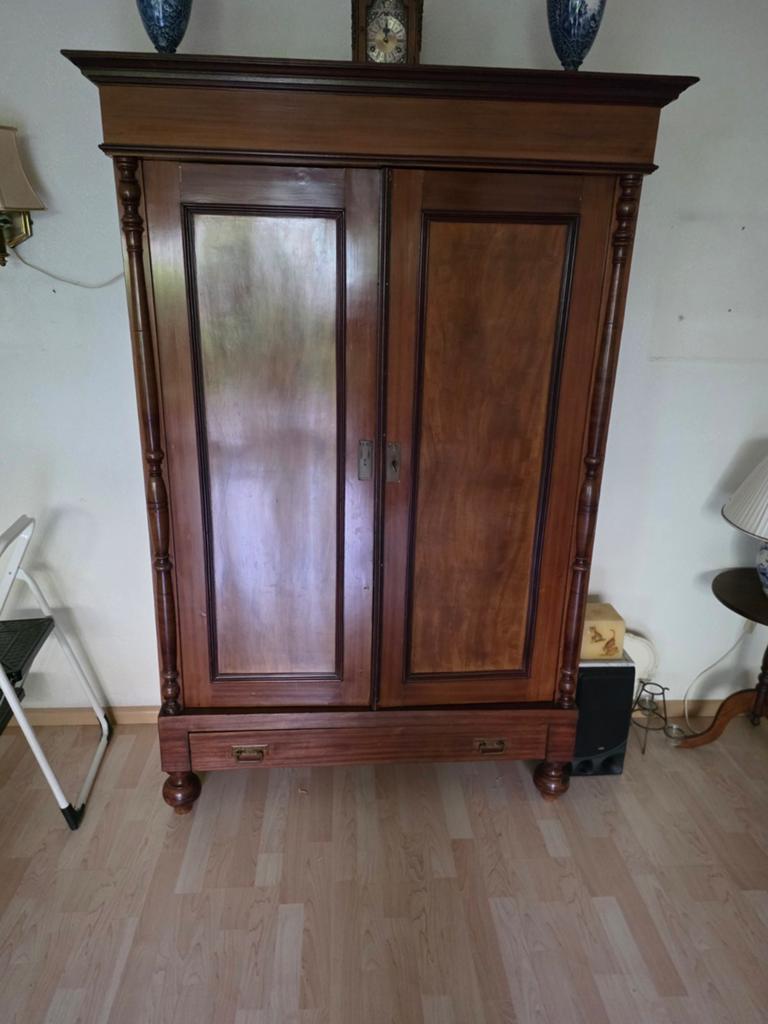 Antieke mahoniehouten kast met lades, Antiek en Kunst, Antiek | Meubels | Kasten, Ophalen