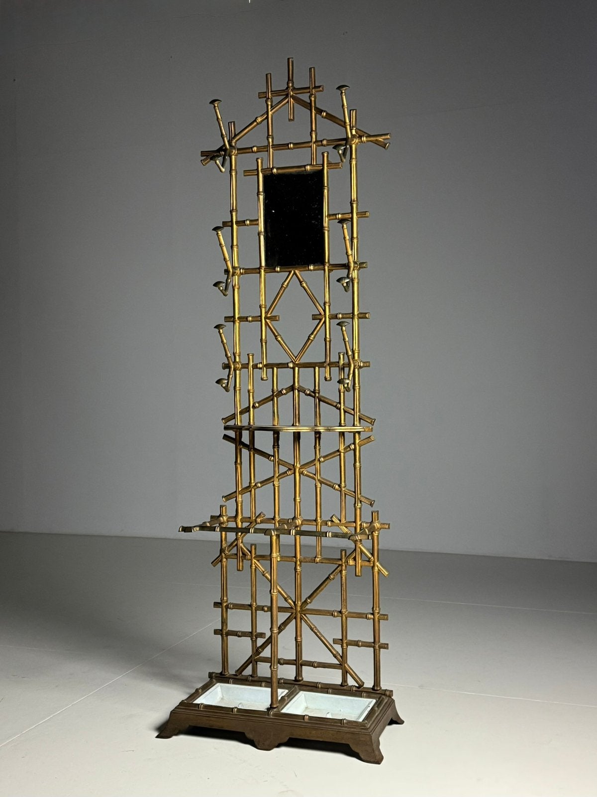 Kapstok gietijzer ca. 1900 faux bamboo, Zo goed als nieuw, Minder dan 100 cm, Metaal, Ophalen