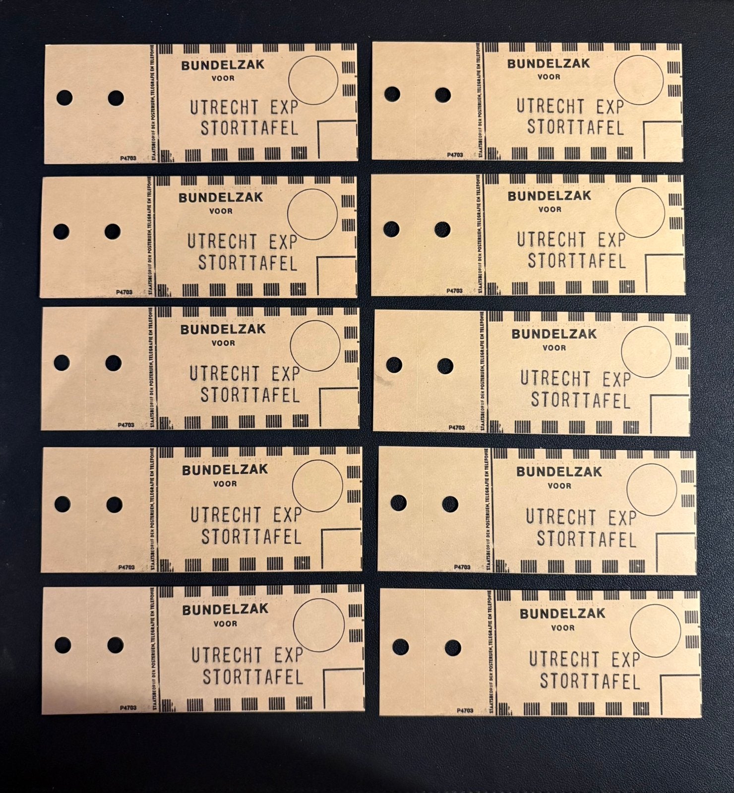 10 ongebruikte labels PTT bundelzak Utrecht (jaren 70), Ophalen of Verzenden, Zo goed als nieuw, Overige typen