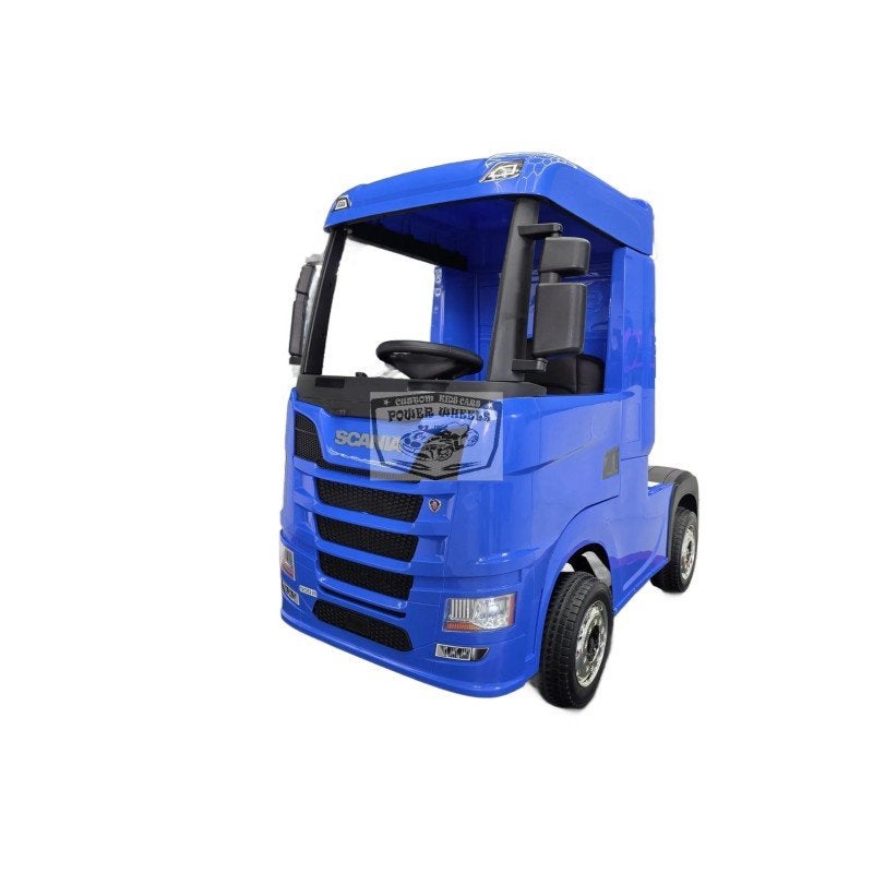 Elektrische Kinder vrachtwagen Scania 12V Blauw 2.4G, Power wheels elektrische kinderauto, Nieuw, Info@power-wheels.nl, Oderweg 1 Amsterdam