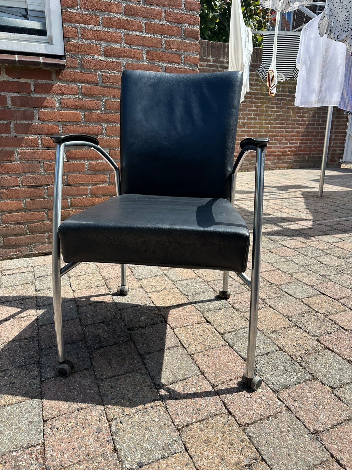Huiskamer stoelen 6 stuks, Huis en Inrichting, Stoelen, Ophalen, Gebruikt, Zwart, Leer