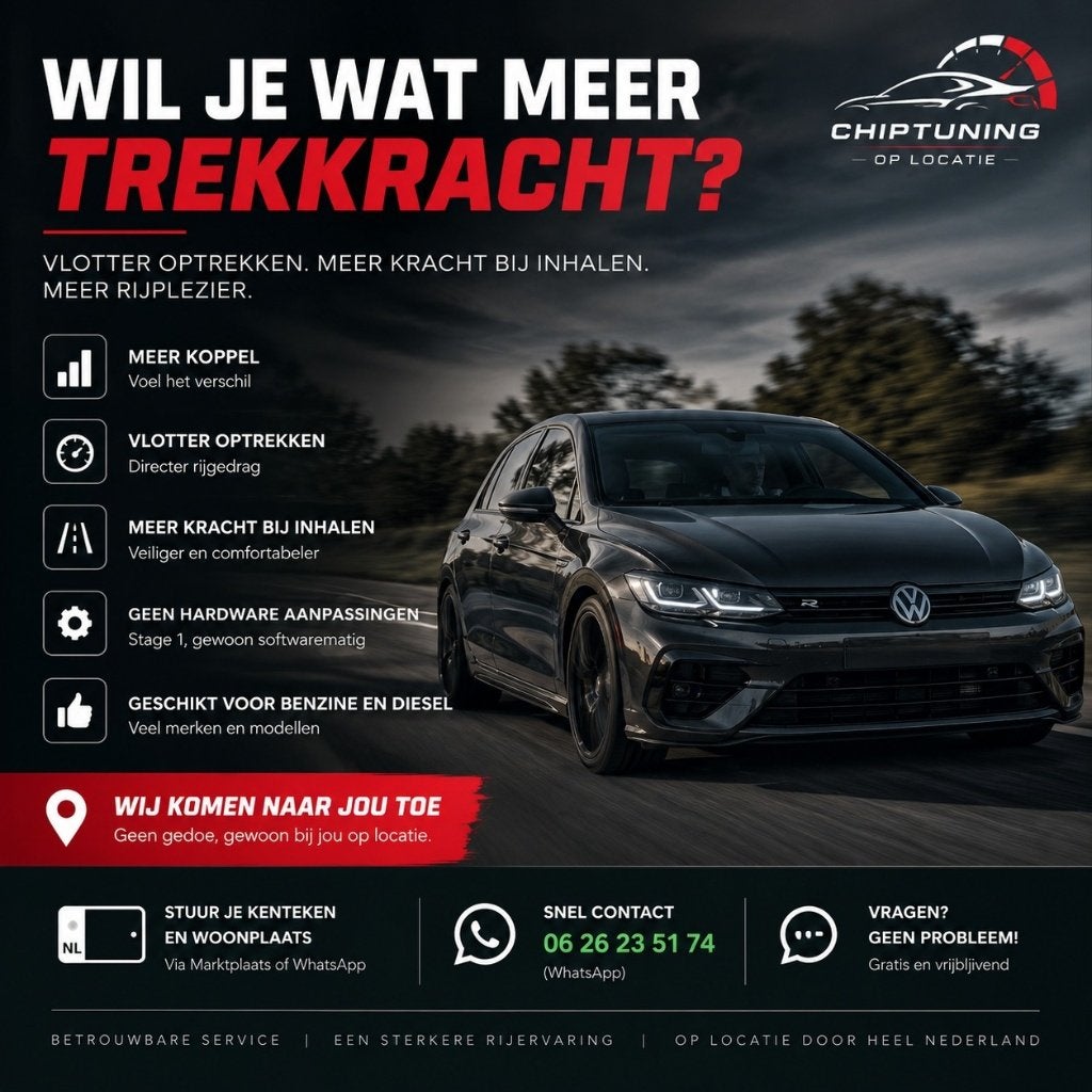 Meer vermogen & trekkracht? Chiptuning op locatie, Verzenden